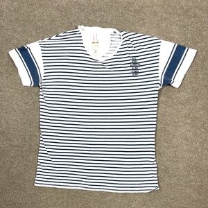 Vintage Y2k Diesel T Shirt Women's Size M White Striped Short Sleeve Designer